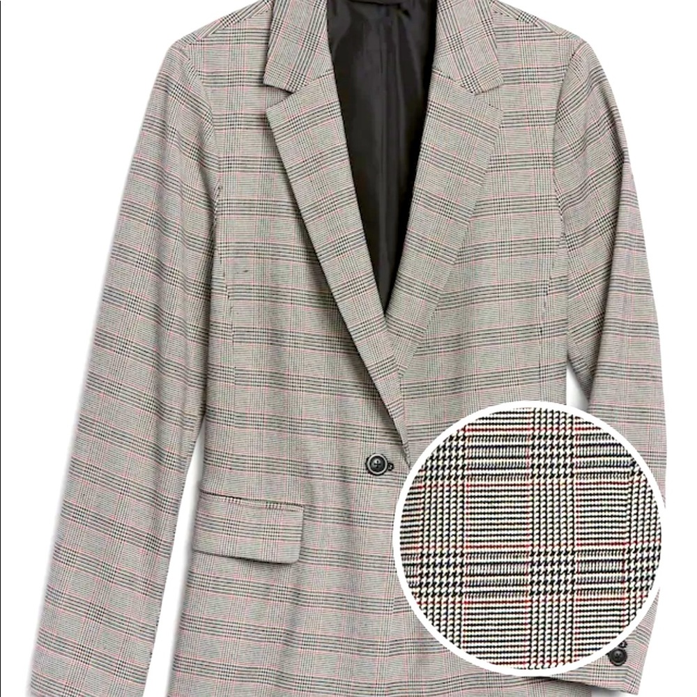 GAP plaid boyfriend blazer